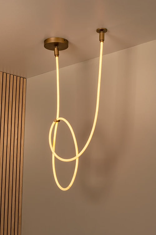 Lucide JANDERIN - Plafonnière - LED Dimb. - CCT - 1x36W 2200K/3300K - Champagne kleur | Vibes - sfeer 2